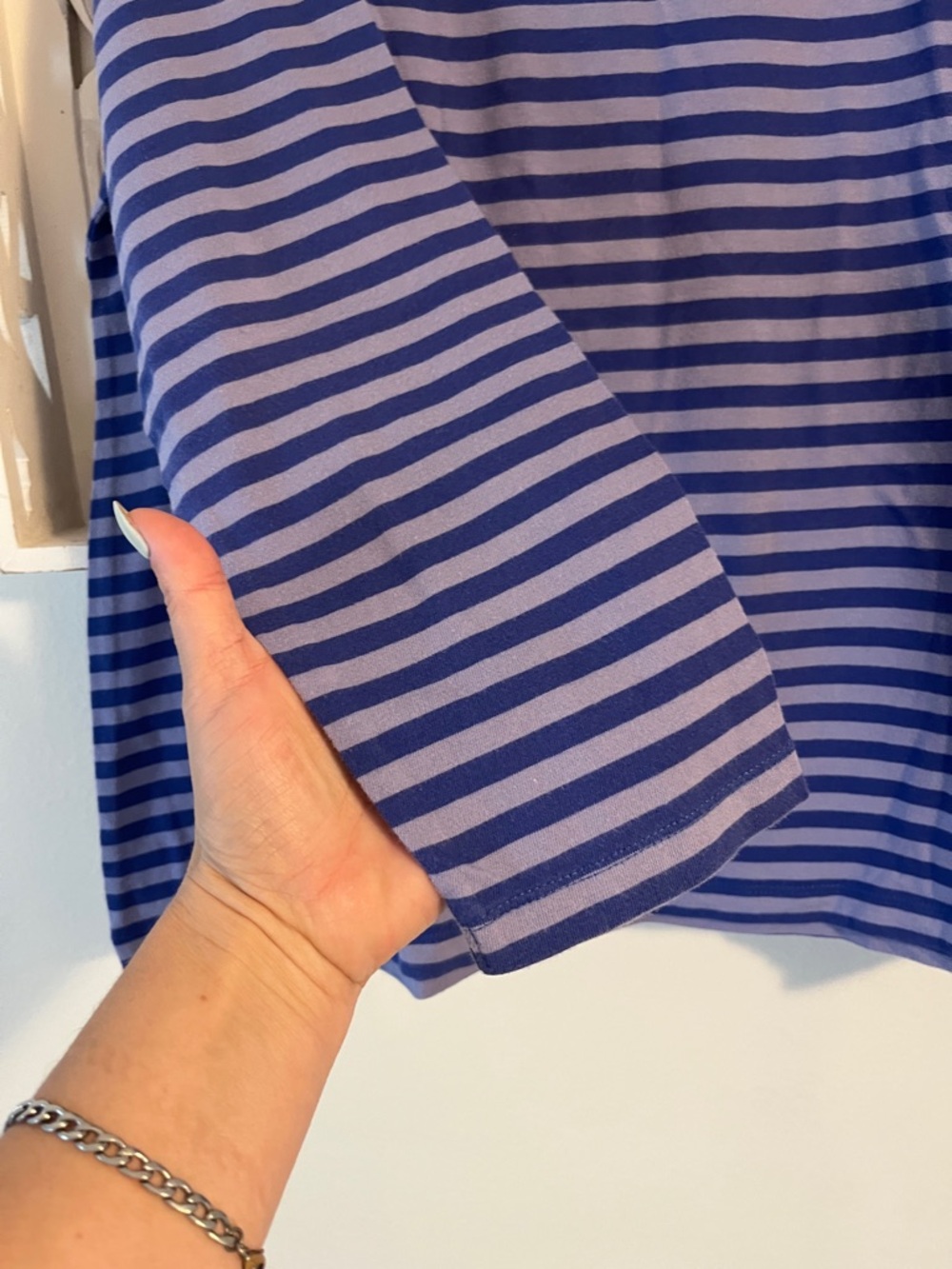 Gudrun Sjoden Blue and Lavender Striped Long Sleeve Tee - Picture 4 of 6